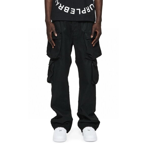 Black Gas Mask Cargo Pants Men's